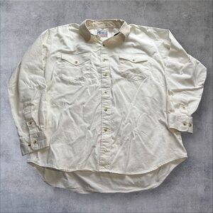 Vtg Red Lodge Men's Casual Cream Button-Down Shirt